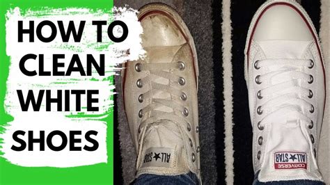 cleaning white cloth sneakers.